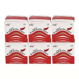 NASARA Kinesioteip 5 cm x 5 m punane, 6 tk