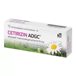 CETIRIZIN ADGC Õhukese polümeerikattega tabletid, 20 tk
