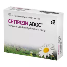 CETIRIZIN ADGC Õhukese polümeerikattega tabletid, 50 tk