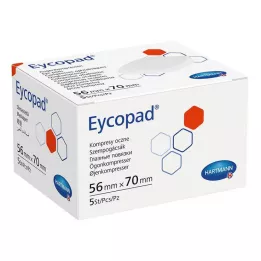EYCOPAD Silmakompressid 56x70 mm mittesteriilsed, 5 tk