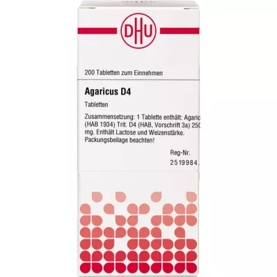 AGARICUS D 4 tabletid, 200 tk AGARICUS D 4 tabletid, 200 tk