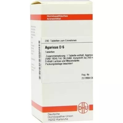 AGARICUS D 6 tabletid, 200 tk AGARICUS D 6 tabletid, 200 tk