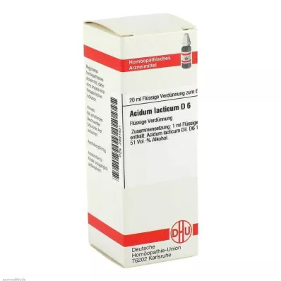 ACIDUM LACTICUM D 6 Lahjendus, 20 ml