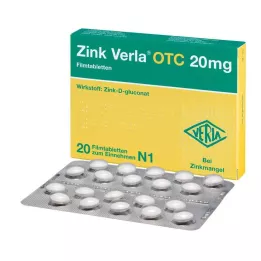 ZINK VERLA OTC 20 mg õhukese polümeerikattega tabletid, 20 tk