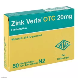 ZINK VERLA OTC 20 mg õhukese polümeerikattega tabletid, 50 tk