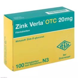 ZINK VERLA OTC 20 mg õhukese polümeerikattega tabletid, 100 tk