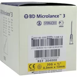 BD MICROLANCE kanüül 30 g 1/2 0,29x13 mm, 100 tk