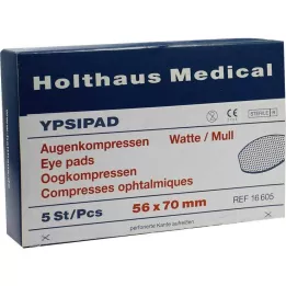AUGENKOMPRESSEN Ypsipad 56x70 mm steriilne, 5 tk