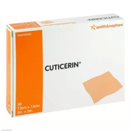 CUTICERIN 7,5x7,5 cm salvkattega marli, 50 tk