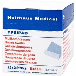 MULLKOMPRESSEN Ypsipad 5x5 cm steriilne 8-kihiline, 25X2 tk