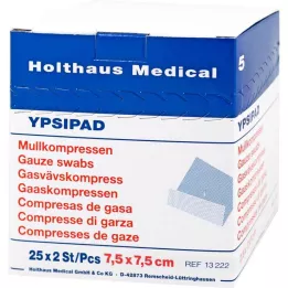 MULLKOMPRESSEN Ypsipad 7,5x7,5 cm steriilne 8-kihiline, 25X2 tk