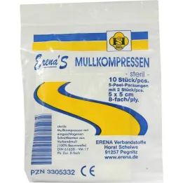 Erena steriilne marli kompress 5x5cm, 5x2 tk