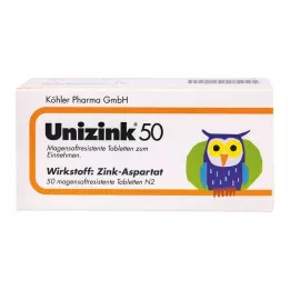 UNIZINK 50 gastroresistentset tabletti, 50 tk