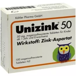 UNIZINK 50 mao -resistentsed tabletid, 100 tk