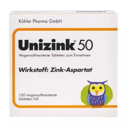 UNIZINK 50 gastroresistentset tabletti, 100 tk