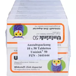 UNIZINK 50 gastroresistentset tabletti, 10X50 tk