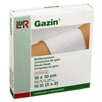 GAZIN Marli komp.10x10 cm steriilne 8-kihiline, 5X2 tk