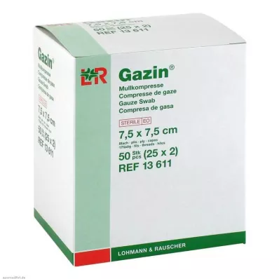 GAZIN Marli komp. 7,5x7,5 cm steriilne 8-kihiline, 25X2 tk