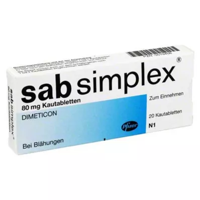 SAB simplex närimistabletid, 20 tk SAB simplex närimistabletid, 20 tk