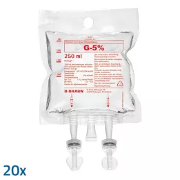Glükoos 5% B.Blaun Ecobag, 20x250 ml