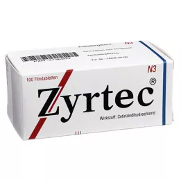ZYRTEC Õhukese polümeerikattega tabletid, 100 tk