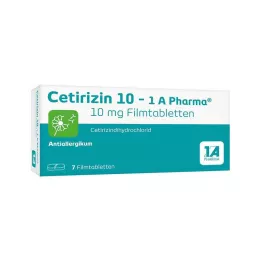 CETIRIZIN 10-1A Pharma õhukese polümeerikattega tabletid, 7 tk