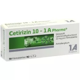 CETIRIZIN 10-1A Pharmafilmiga kaetud tabletid, 50 tk