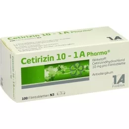 CETIRIZIN 10-1A Pharmafilmiga kaetud tabletid, 100 tk