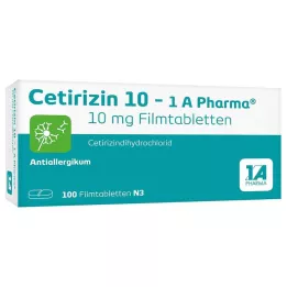 CETIRIZIN 10-1A Pharma õhukese polümeerikattega tabletid, 100 tk