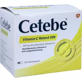 CETEBE C -vitamiini aeglustuskapslid 500 mg, 180 tk