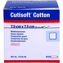CUTISOFT Puuvill STEr 7,5x7,5 cm STER.12FACH, 25x2 tk