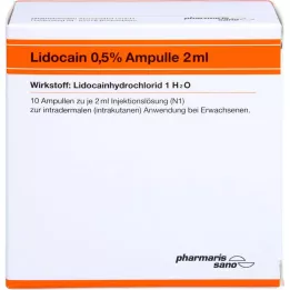 LIDOCAIN RÖWO 0,5% ampullid 2 ml, 10x2 ml