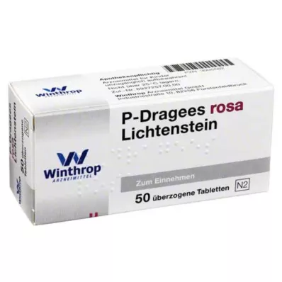 P DRAGEES roosa, 50 tk