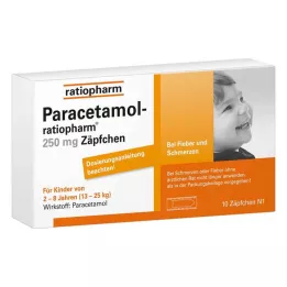 PARACETAMOL-ratiopharm 250 mg ravimküünlad, 10 tk