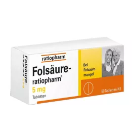 FOLSÄURE-RATIOPHARM 5 mg tabletid, 50 tk