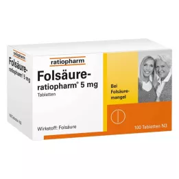 FOLSÄURE-RATIOPHARM 5 mg tabletid, 100 tk