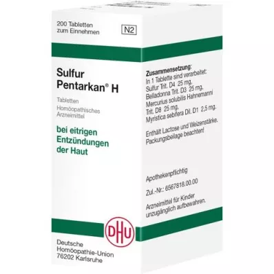 SULFUR PENTARKAN H tabletid, 200 tk