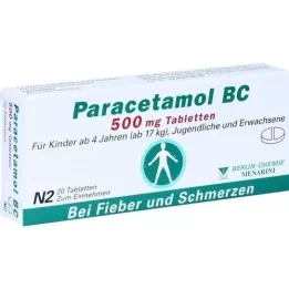 PARACETAMOL BC 500 mg tabletid, 20 tk
