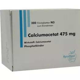 CALCIUMACETAT 475 mg kilega kaetud tabletid, 200 tk
