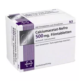 CALCIUMACETAT NEFRO 500 mg õhukese polümeerikattega tabletid, 200 tk