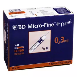 BD MICRO-FINE+ Insuliinisüstal 0,3 ml U100 0,3x8 mm, 100 tk