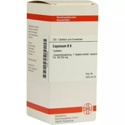 CAPSICUM D 6 tabletid, 200 tk