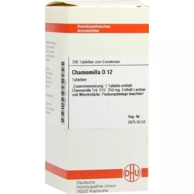 CHAMOMILLA D 12 tabletid, 200 tk