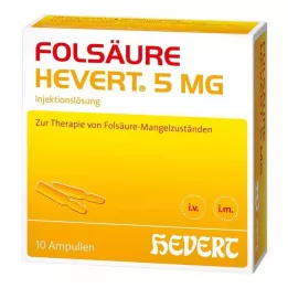 FOLSÄURE HEVERT 5 mg ampullid, 10 tk