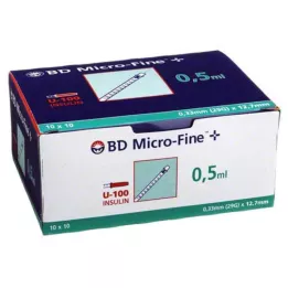 BD MICRO-FINE+ Insuliinisüstal 0,5 ml U100 12,7 mm, 100X0,5 ml