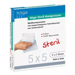 HÖGA-KOMPRESSEN 5x5 cm steriilne 8-suunaline, 5X2 tk