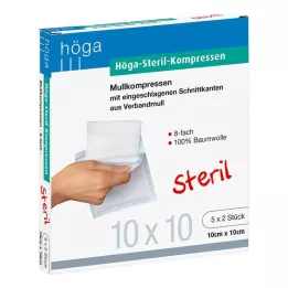 HÖGA-KOMPRESSEN 10x10 cm steriilne 8-suunaline, 5X2 tk
