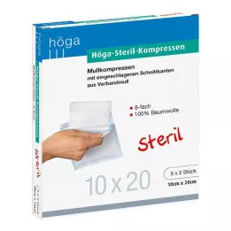 HÖGA-KOMPRESSEN 10x20 cm steriilne 8-kordne, 5X2 tk