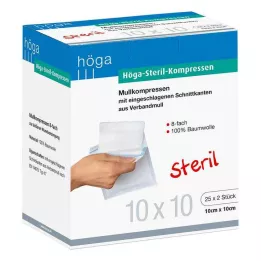 HÖGA-KOMPRESSEN 10x10 cm steriilne 8-suunaline, 25X2 tk