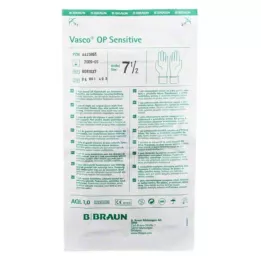 VASCO OP Sensitive Gloves steriilsed pulbrivabad suurus 7,5, 2 tk